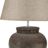 Aged Stone Ceramic Table Lamp – Beige