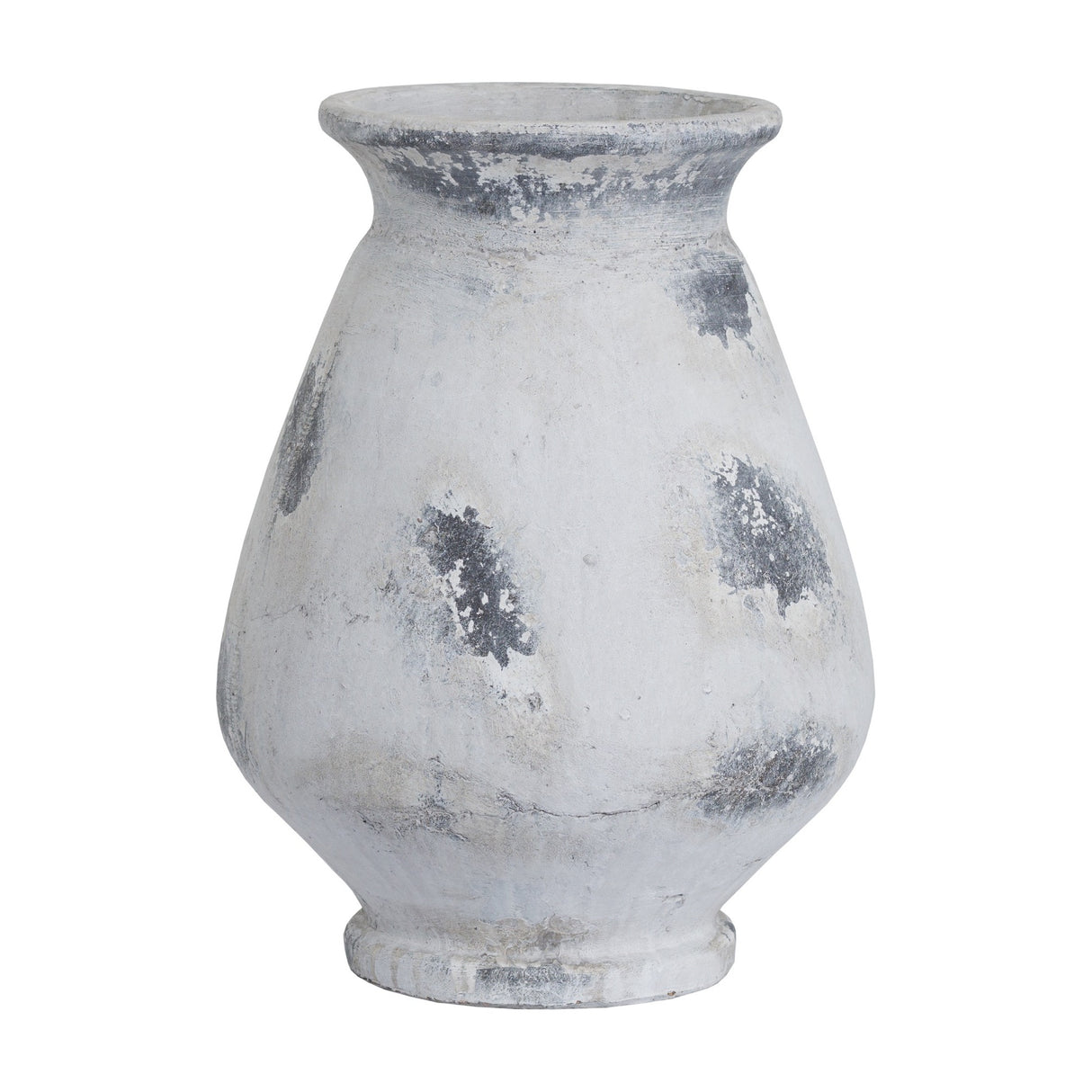 Large Antique White Ceramic Vase – White