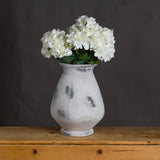 Large Antique White Ceramic Vase – White