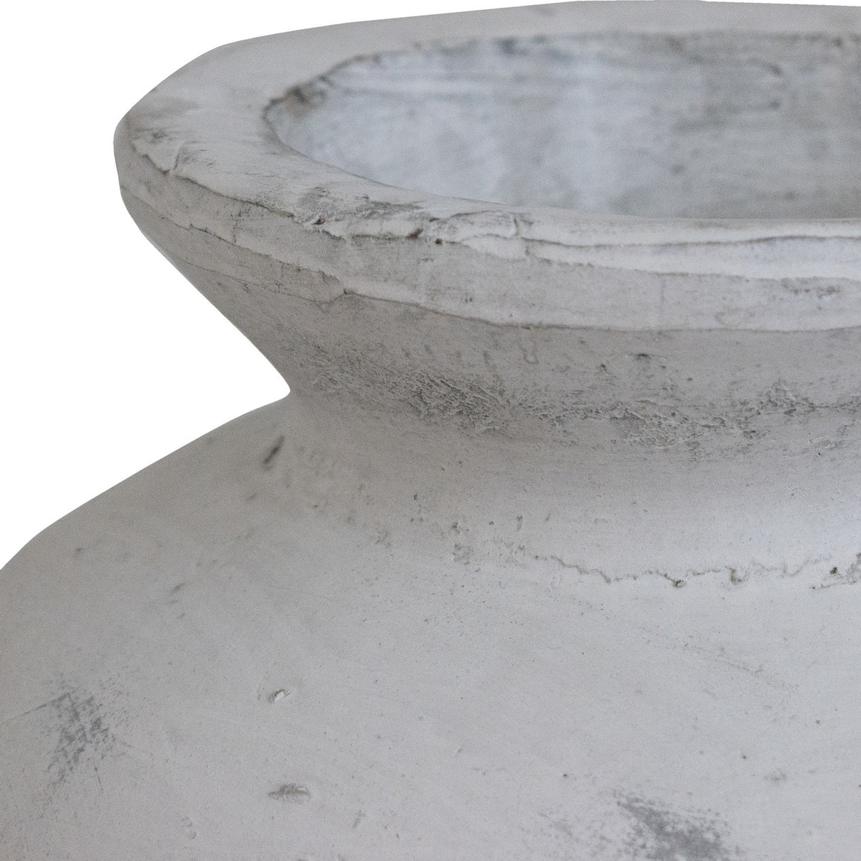 Antique White Ceramic Vase – White