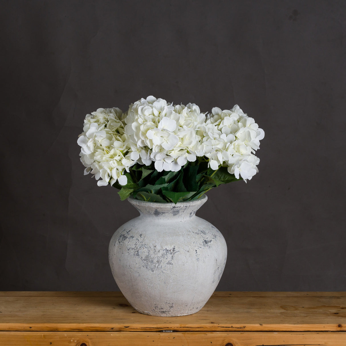 Antique White Ceramic Vase – White