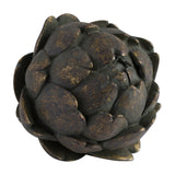 Hill Interiors antique bronze artichoke ornament in resin with layered leaf detail and aged metallic finish, shown on a plain white background.