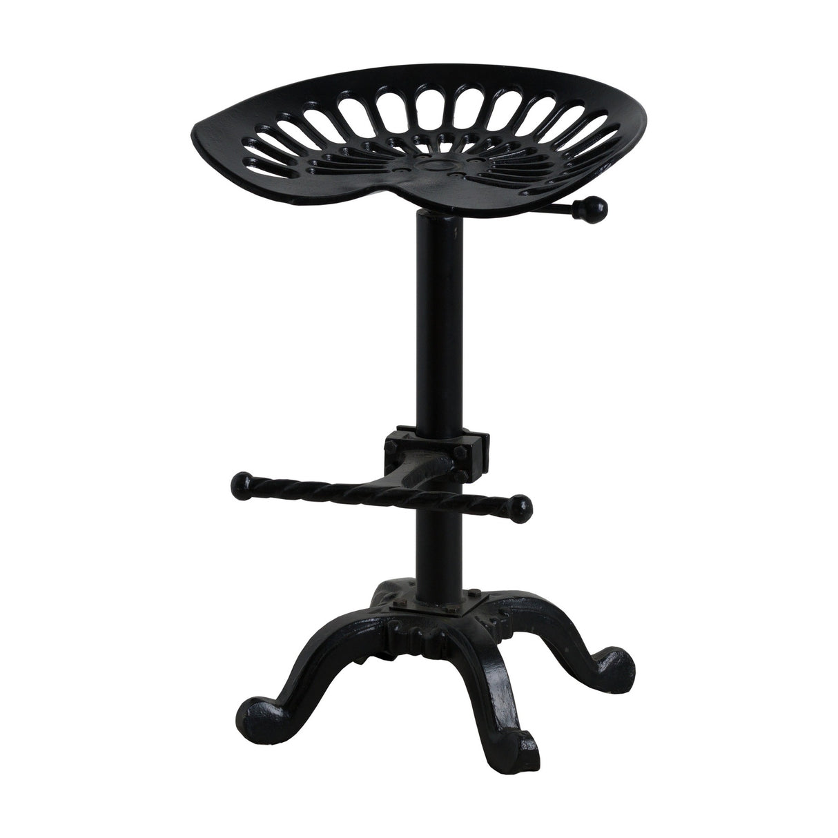 Adjustable Metal Tractor Seat Stool – Black