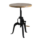 Adjustable Height Bar Bistro Table with Metal Frame – Brown