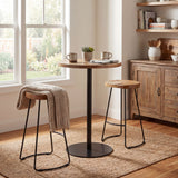 Hardwood Bar Table with Metal Frame – Brown