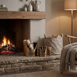 Bronze Finish Log and Kindling Buckets with Matchstick Holder