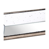 Distressed Mirrored Display Tray with Wooden Trim – Silver