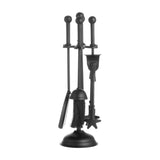 Ball Topped Companion Set in Metal – Black