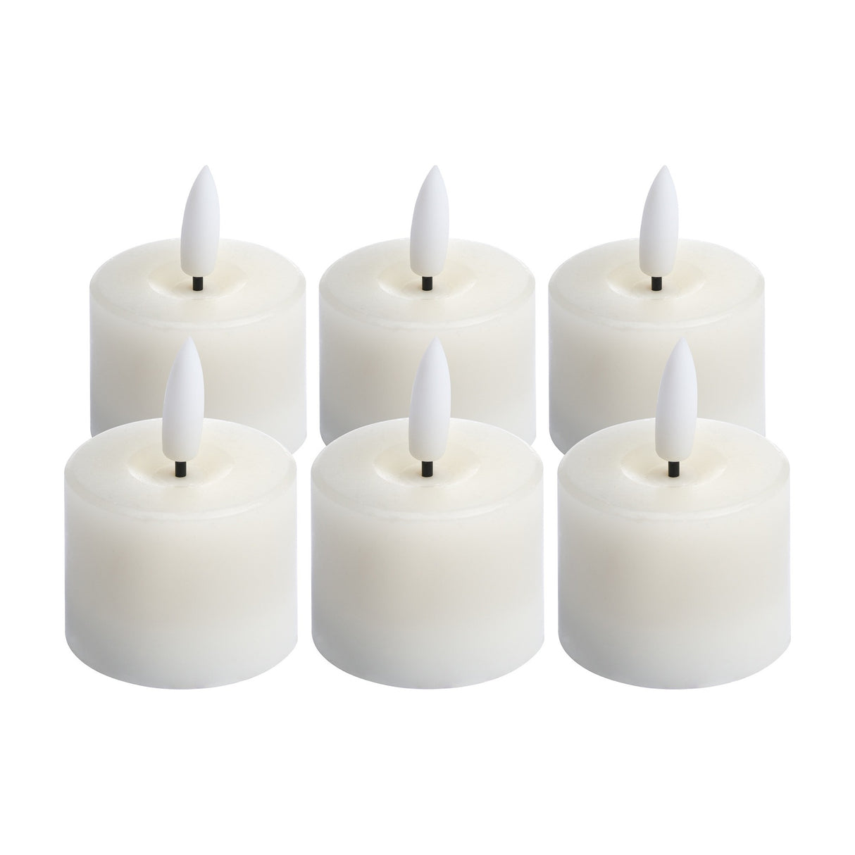 Set of 6 LED Tealight Candles – Beige