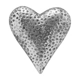 Hill Interiors large decorative ceramic heart in a hammered silver glaze finish, shown against a plain white background.