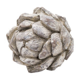 Hill Interiors decorative medium artichoke ornament in white resin with layered leaf-like scales and a matte finish, shown on a plain white background.