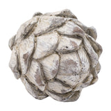 Hill Interiors Decorative Large Artichoke Ornament in white resin with layered petal detailing and soft distressed finish, shown on a plain white background.