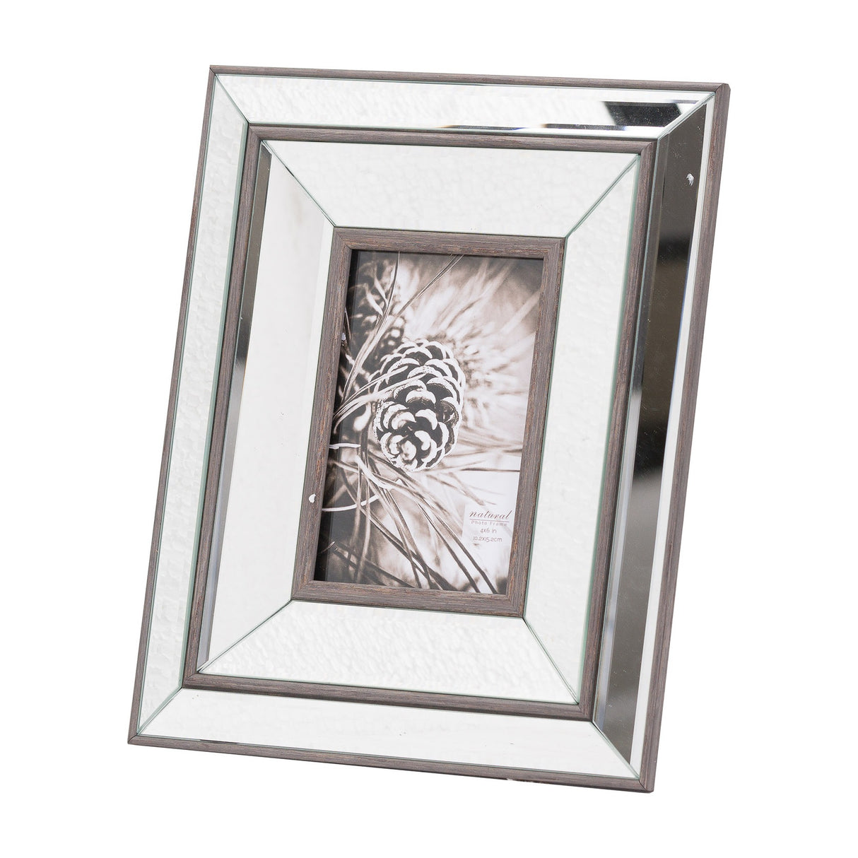 Mirror and Wood Photo Frame – Brown
