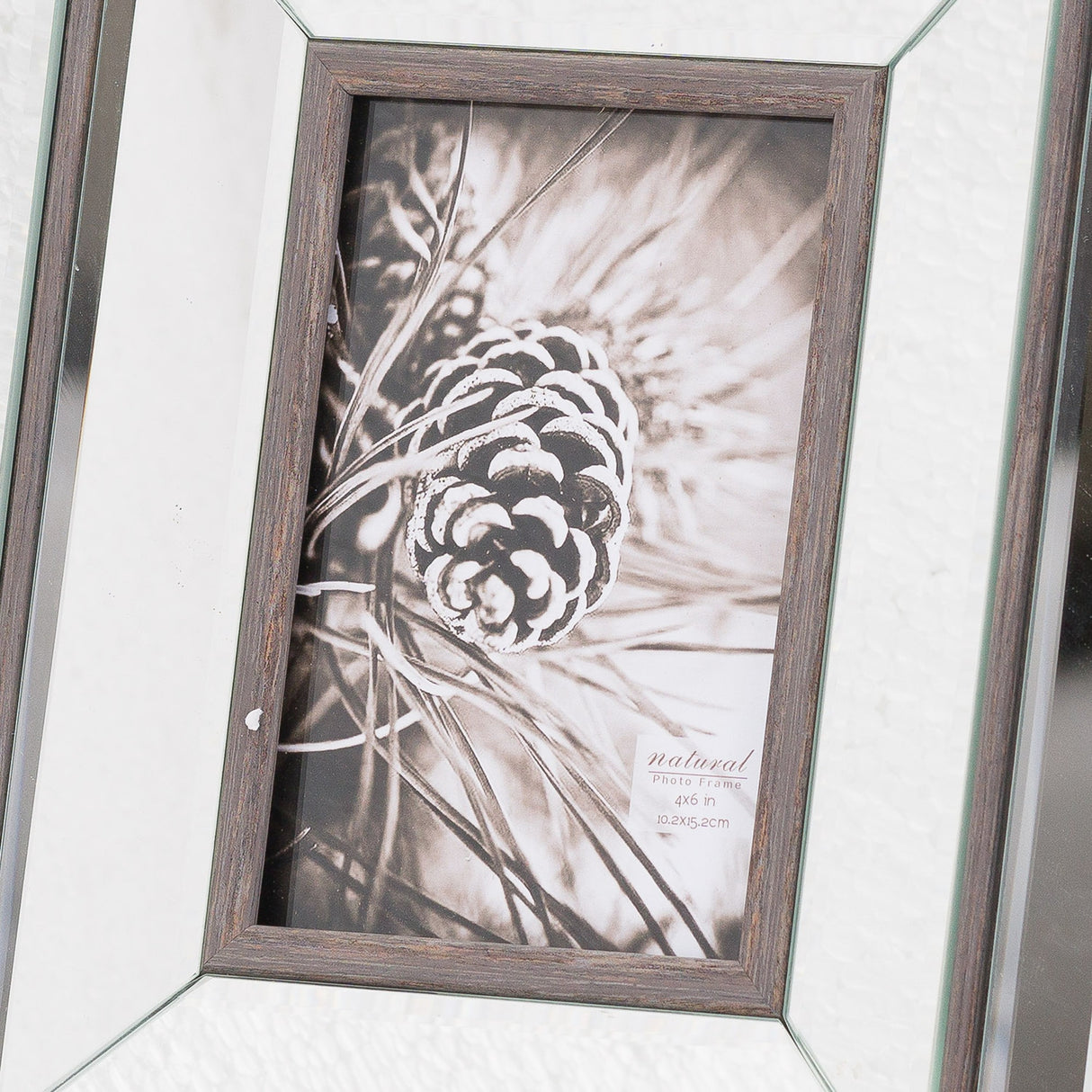 Mirror and Wood Photo Frame – Brown