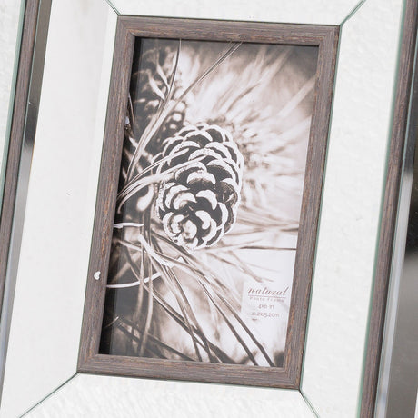 Mirror and Wood Photo Frame – Brown