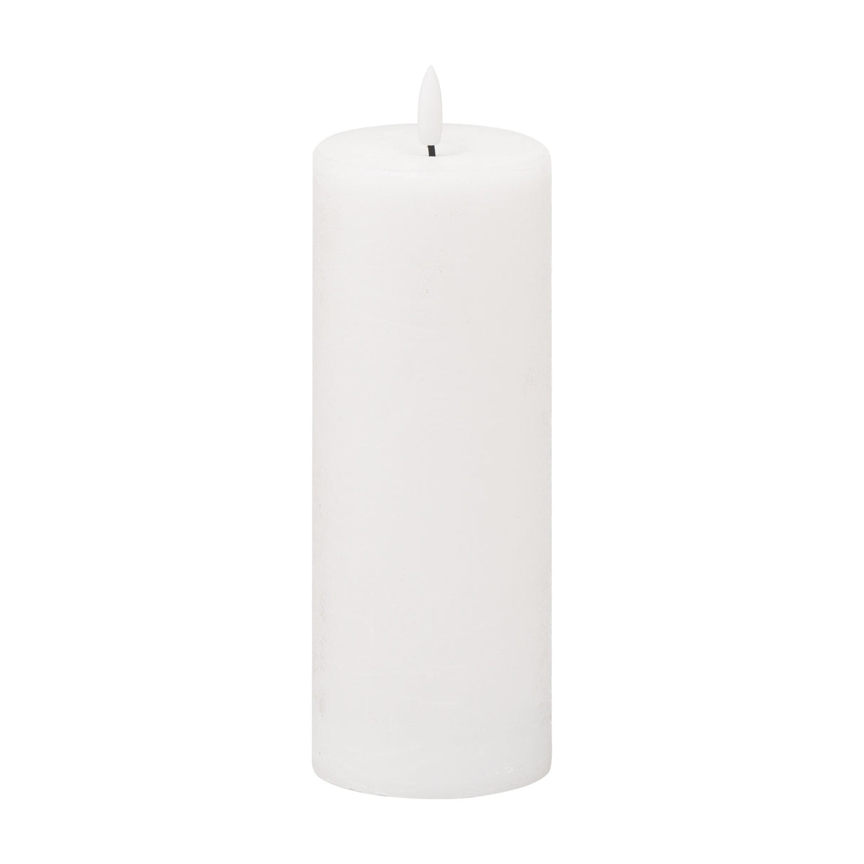 Natural Glow LED White Wax Pillar Candle 20cm – Beige