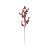 Hill Interiors Medium Faux Festive Berry Pick with clustered red plastic berries on a slim branching wired stem, shown against a plain white background.