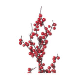 Hill Interiors Medium Faux Festive Berry Pick with clustered red plastic berries on slim dark branching stems, shown against a plain white background.