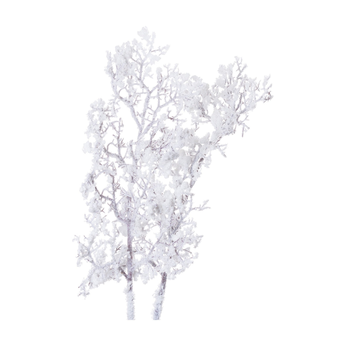 Hill Interiors Snowy Faux Branch 110cm with slender twigs and a frosted white dusting, shown upright against a plain white background.