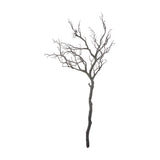 Hill Interiors Large Faux Branch Spray in natural dark tones, a tall bare-branched plastic stem with fanned twiggy top, shown on a plain white background.