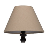 Hill Interiors Ondelle Stem Table Lamp in brown metal with a tapered beige fabric shade, shown against a plain white background.