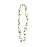 Hill Interiors Small Faux Ivy Garland in green, a long trailing plastic vine with pointed lobed leaves looped against a plain white background.