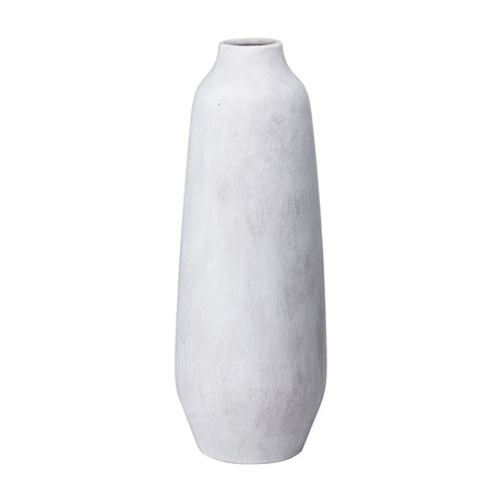 Hill Interiors Large Tall Ceramic Vase in beige with a rounded tapered body and narrow neck, shown in matte finish against a plain white background.