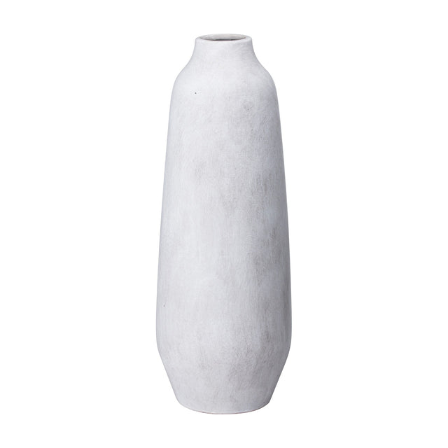 Hill Interiors Large Tall Ceramic Vase in beige with a rounded tapered body and narrow neck, shown in matte finish against a plain white background.