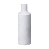 Hill Interiors Sutra Large Ceramic Vase in beige with a tall tapering bottle form, slender neck and matte chalky finish on a plain white background.