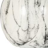 Marble Effect Rounded Ceramic Vase – White
