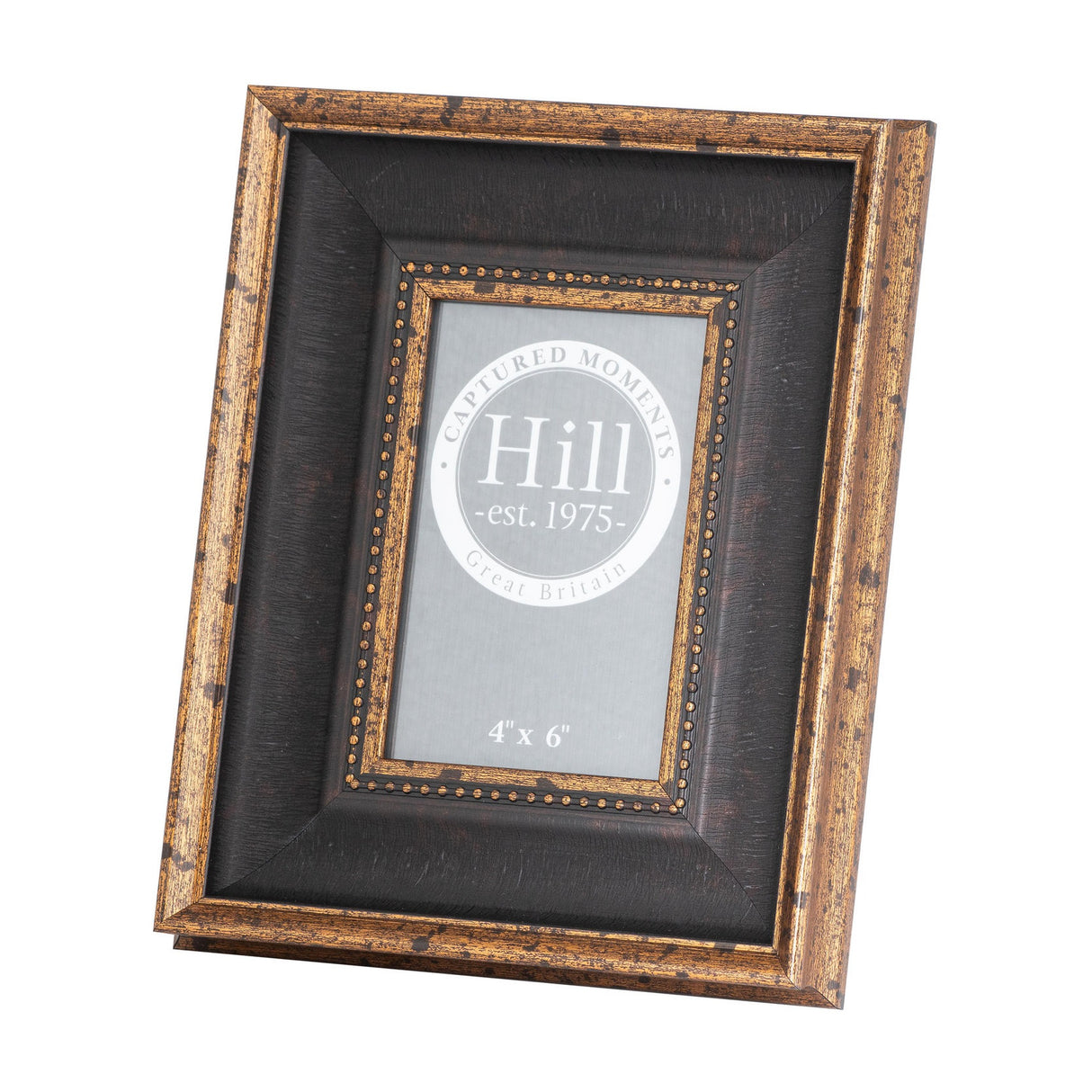 Black & Antique Gold Beaded Photo Frame – Black