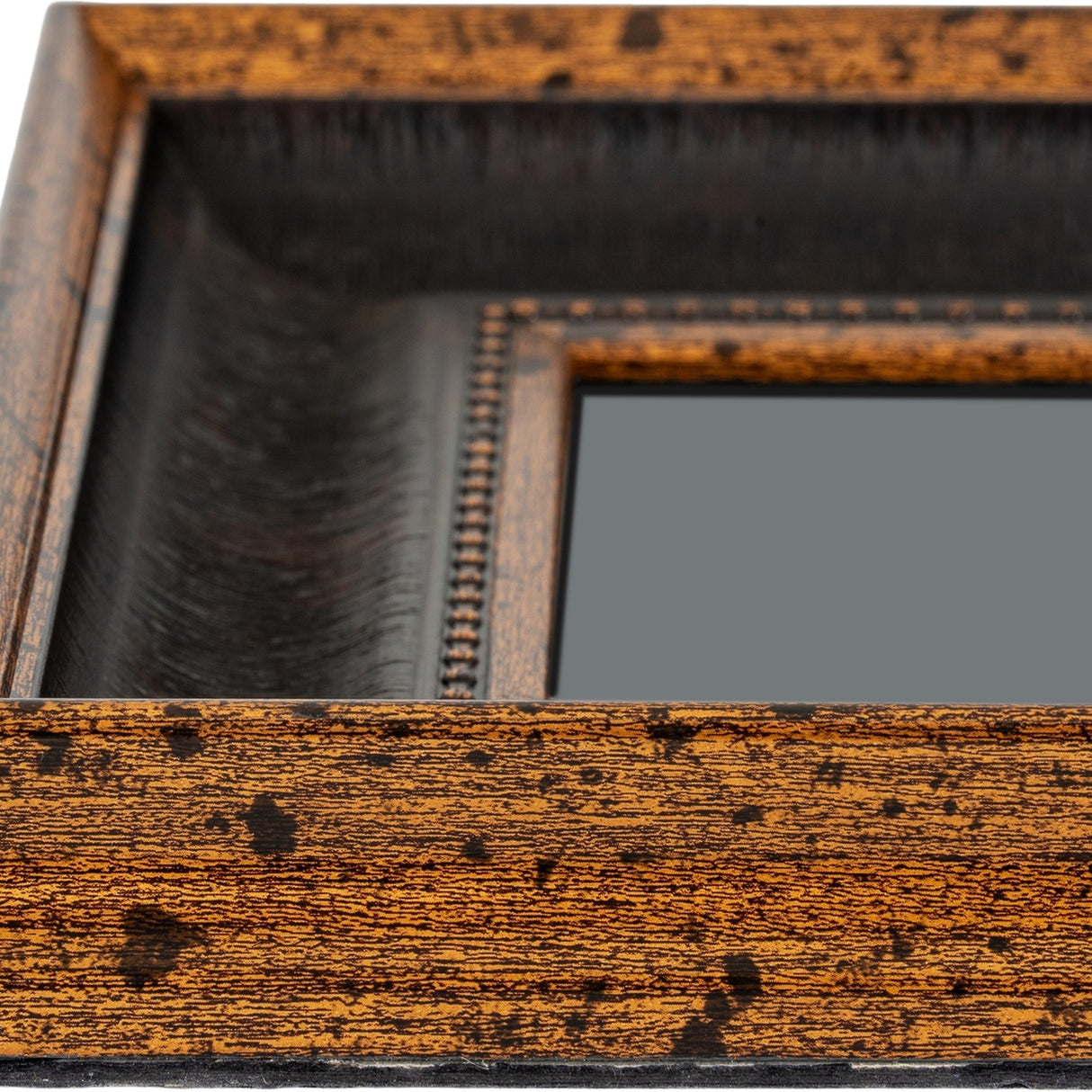 Black & Antique Gold Beaded Photo Frame – Black