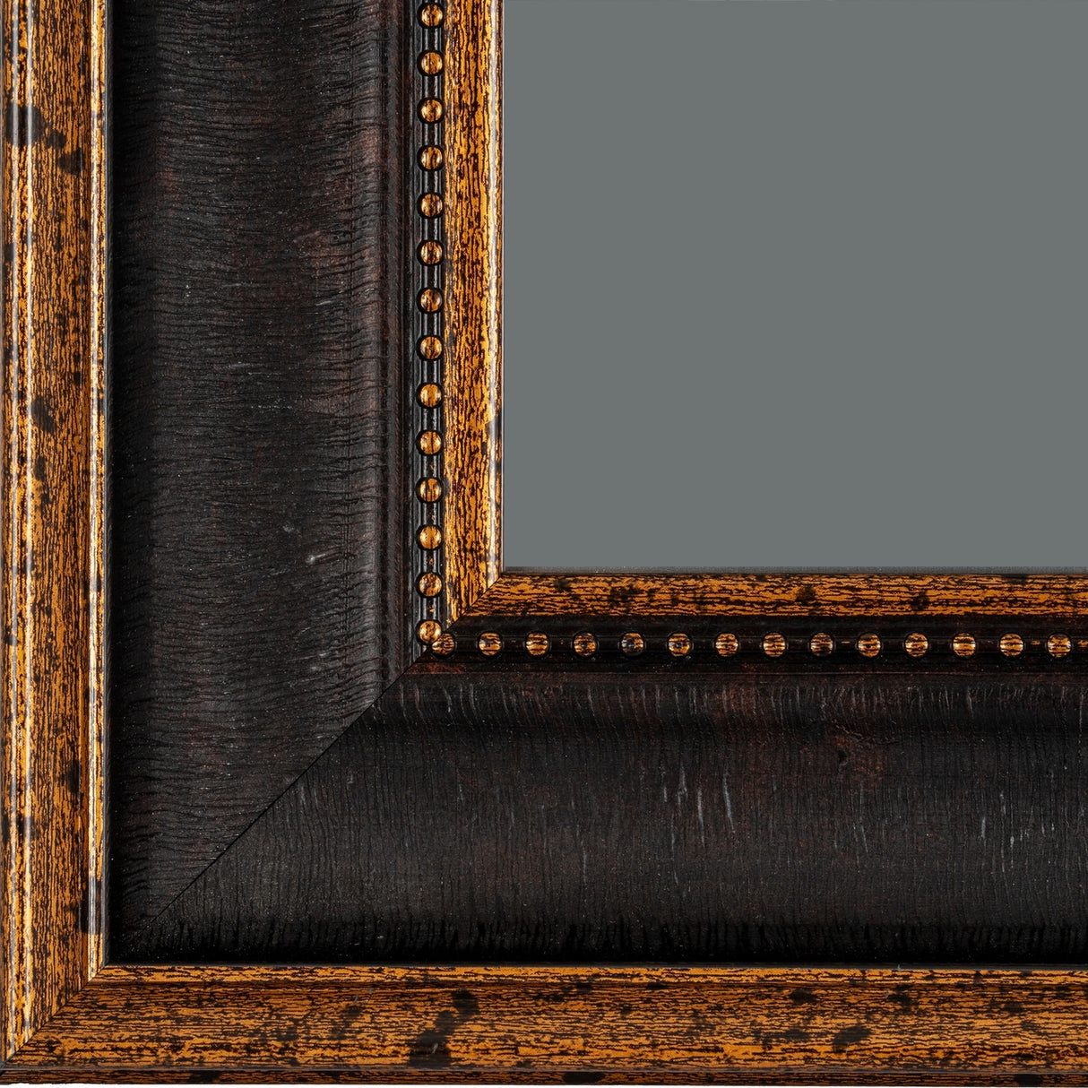 Black & Antique Gold Beaded Photo Frame – Black