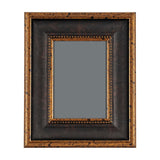 Hill Interiors Black and Antique Gold Beaded Photo Frame with wooden surround, distressed gold edges and beaded inner border, shown on a plain white background.