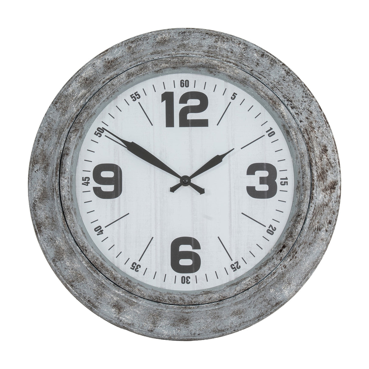 Round Glass Wall Clock – Silver