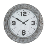 Round Glass Wall Clock – Silver