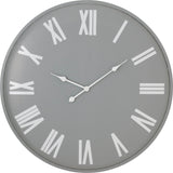 Large Round Metal Wall Clock – Grey