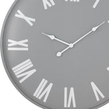 Large Round Metal Wall Clock – Grey