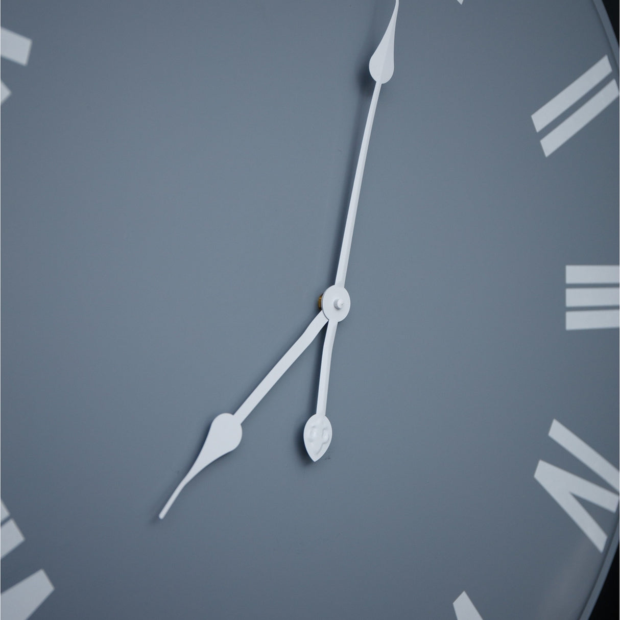 Large Round Metal Wall Clock – Grey