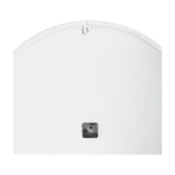 Rear view of Hill Interiors Large Round Metal Wall Clock in white, showing the keyhole fixing and central quartz movement housing.
