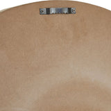 Back view of Hill Interiors White Metal Round Wall Clock 60cm showing the plain MDF backing with a metal sawtooth hanging bracket secured by two screws.