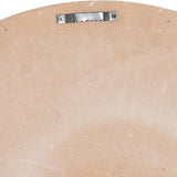 Back of Hill Interiors White Metal Round Wall Clock 60cm showing plain MDF backing with a central metal sawtooth hanging bracket secured by two screws.