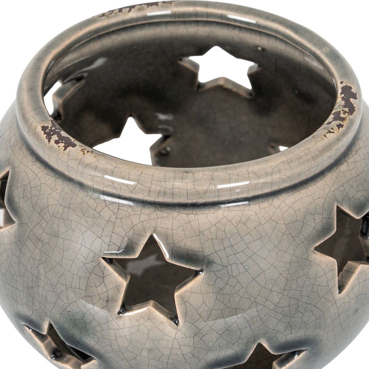 Star Candle Lantern in Ceramic – Grey