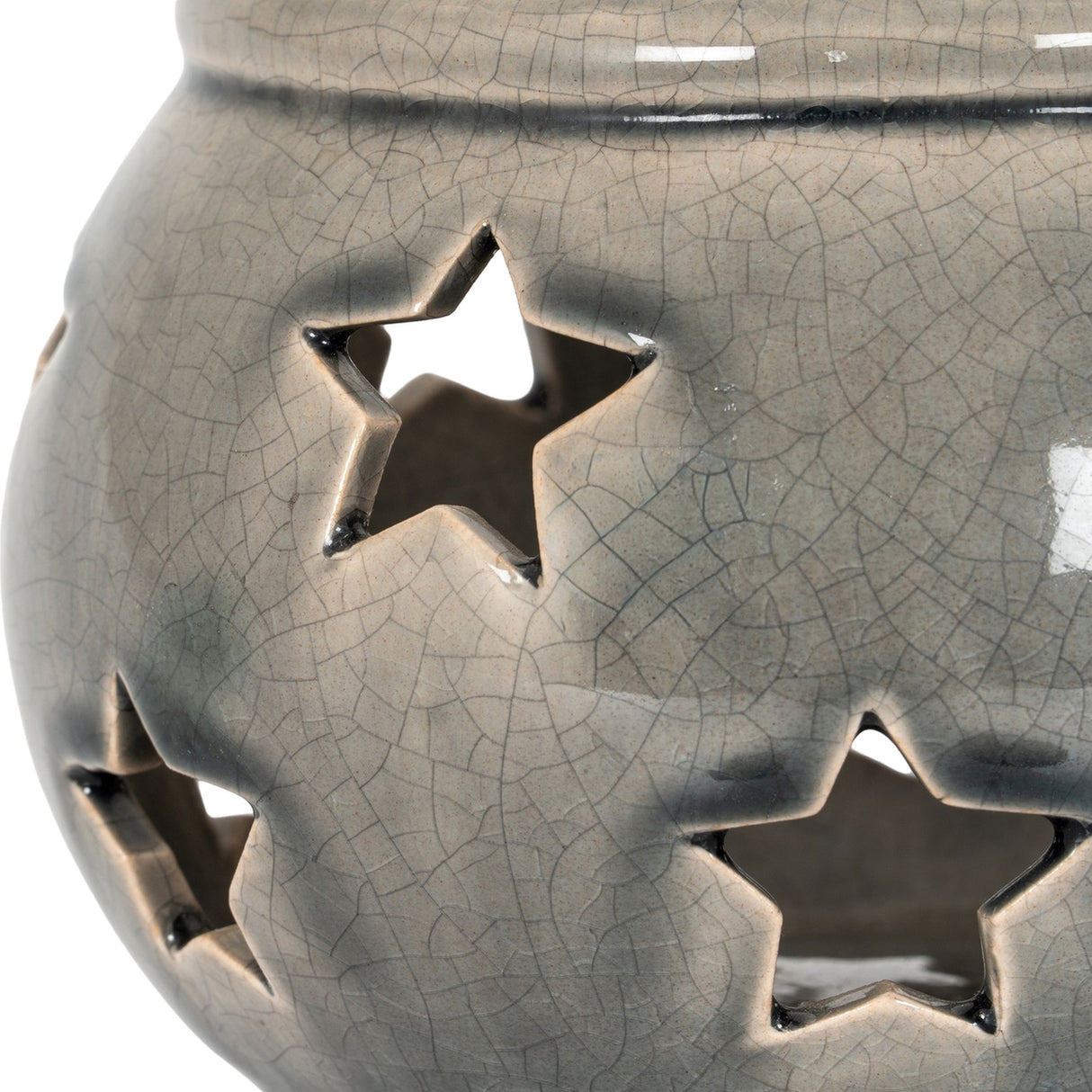 Star Candle Lantern in Ceramic – Grey