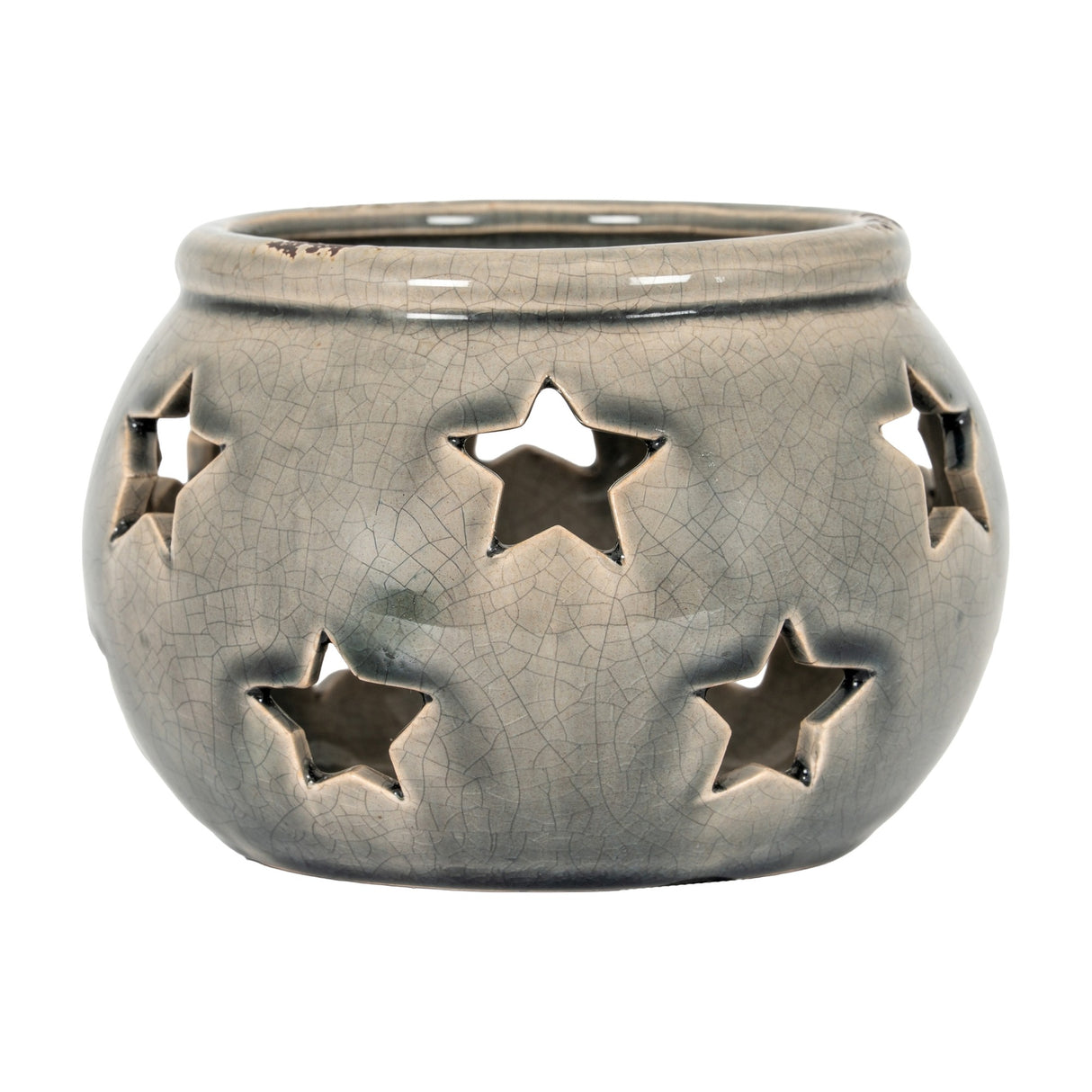 Star Candle Lantern in Ceramic – Grey