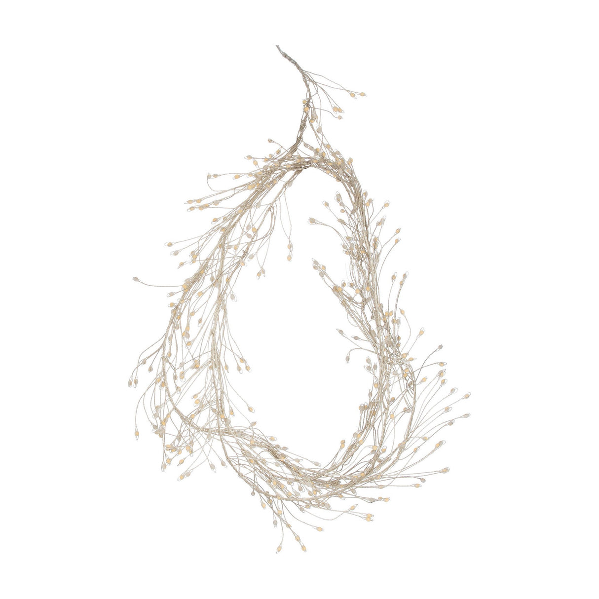 Hill Interiors 2.75m plug-in LED cluster string lights coiled into an oval shape, with warm white bulbs on fine white wire against a plain background.