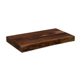 Hill Interiors Large Live Edge Chopping Board in solid brown wood with natural grain, knots and an organic edge, shown on a plain white background.