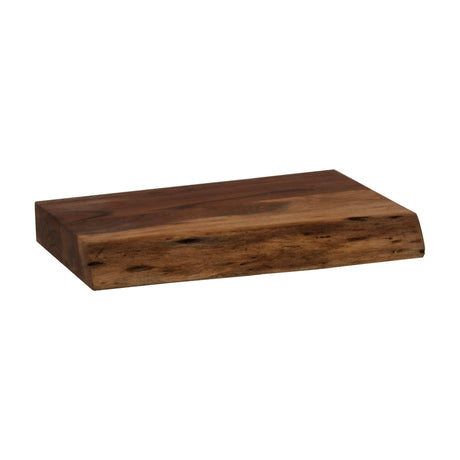 Hill Interiors Live Edge Chopping Board in solid brown wood with visible grain and a natural curved edge, shown on a plain white background.