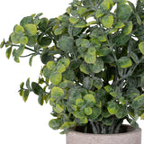 Faux Eucalyptus Plant in Stone Effect Pot – Green
