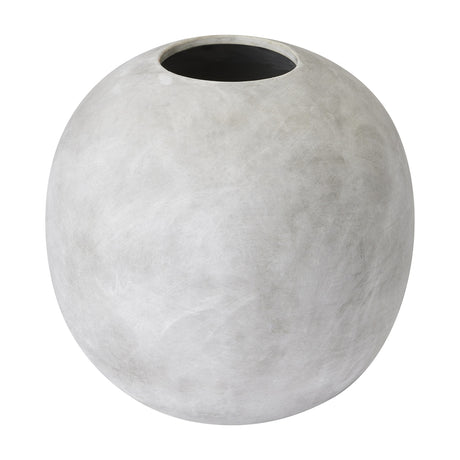 Hill Interiors Small Globe Ceramic Vase in beige with a rounded spherical body and narrow opening, shown on a plain white background.
